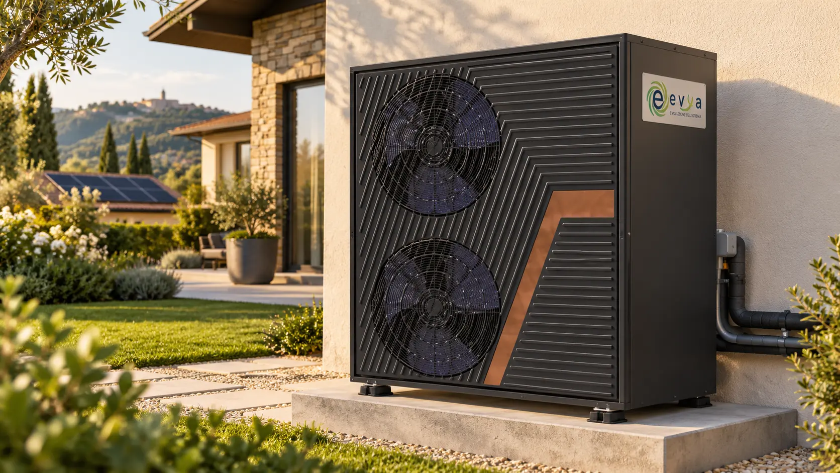 Pompa di calore EVYA aria-acqua R290 per uso residenziale